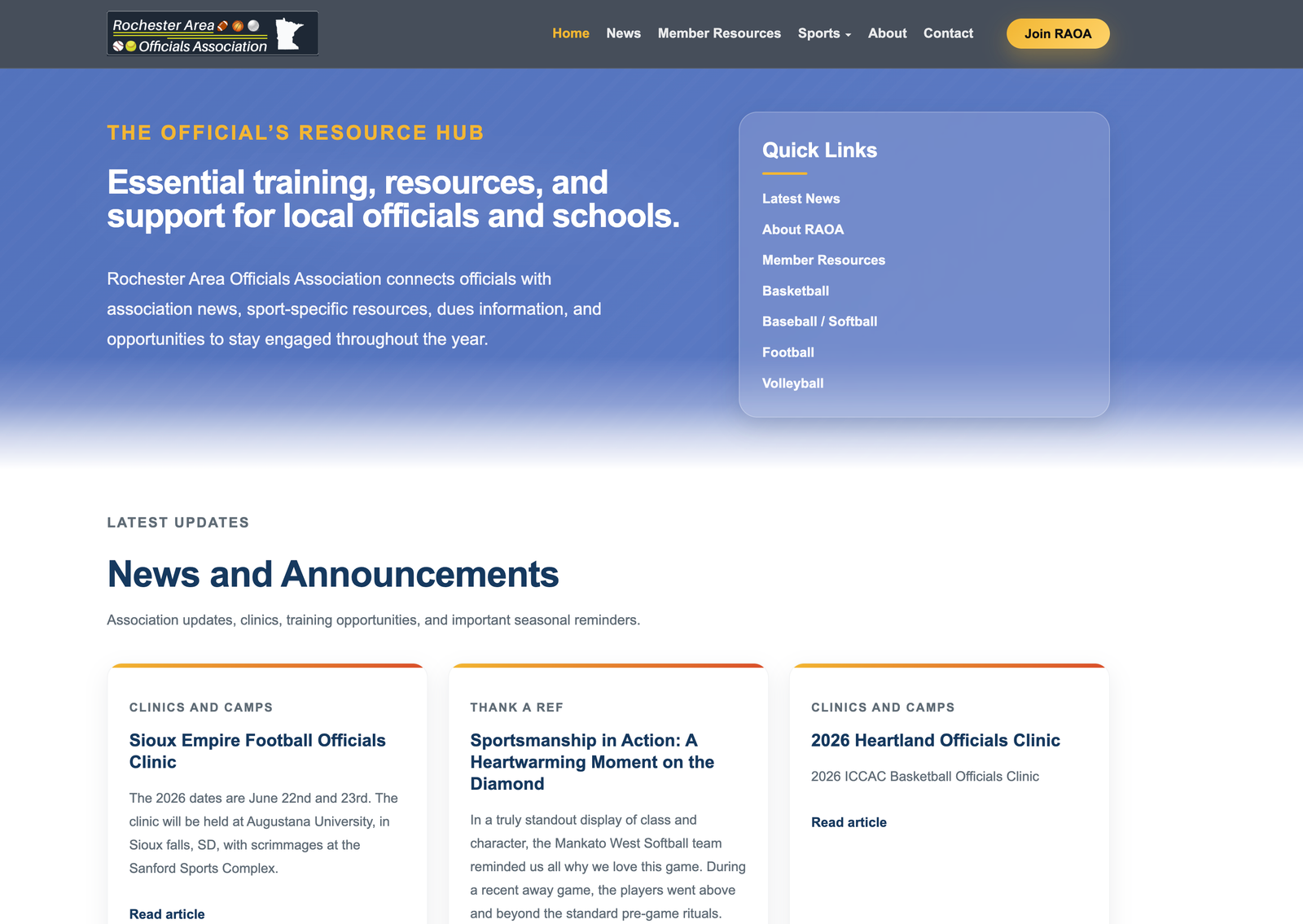RAOA website